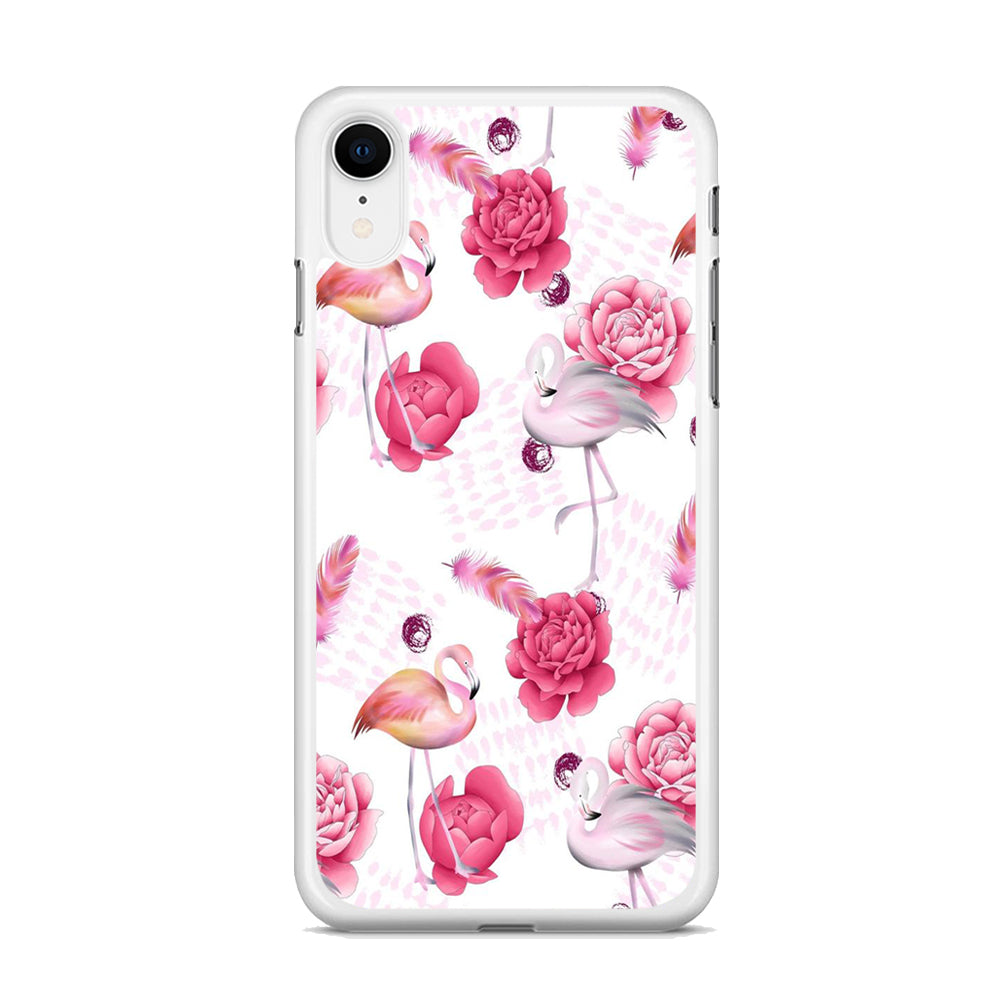 Motif Beautiful Flower and Flamingo iPhone XR Case