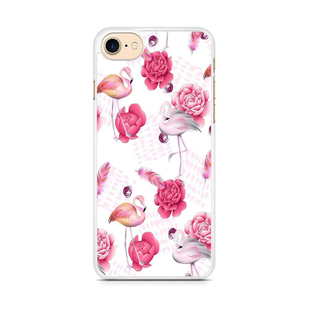 Motif Beautiful Flower and Flamingo iPhone 7 Case