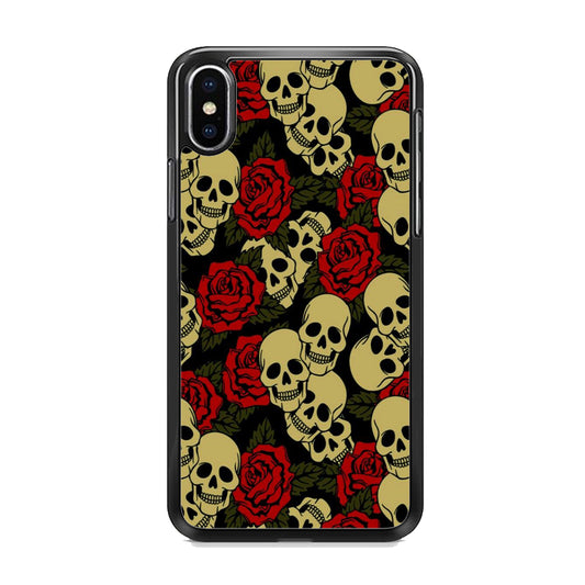 Motif Skull and Rose iPhone Xs Case