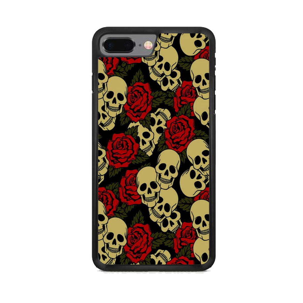 Motif Skull and Rose iPhone 7 Plus Case