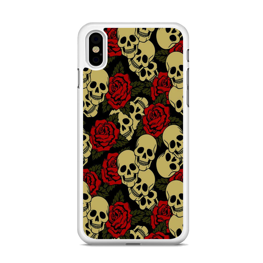 Motif Skull and Rose  iPhone Xs Max Case