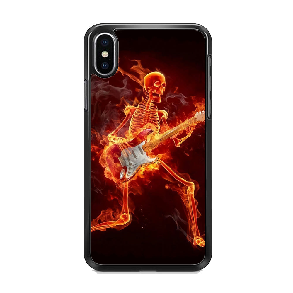 Music Skull Playing Guitar  iPhone Xs Max Case