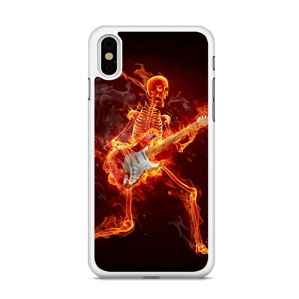 Music Skull Playing Guitar iPhone X Case