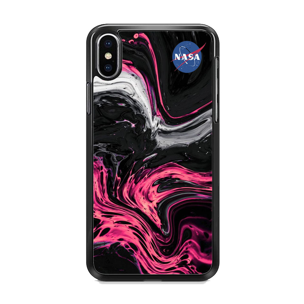 Nasa Dark Pink Marble Cola iPhone X Case