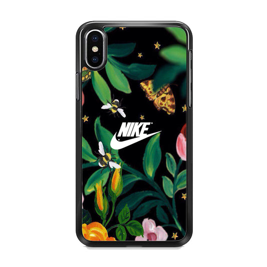 Nike Floral Frame Painting iPhone Xs Case