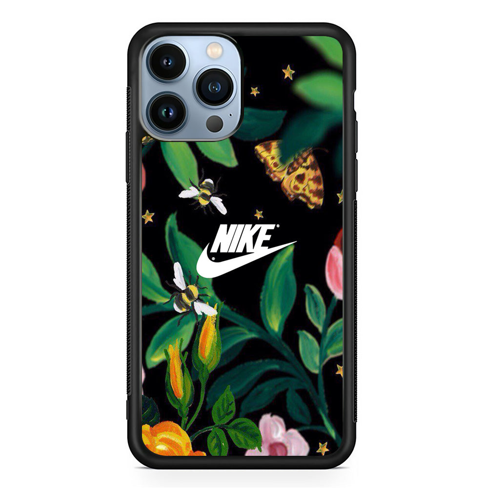 Nike Floral Frame Painting iPhone 13 Pro Max Case