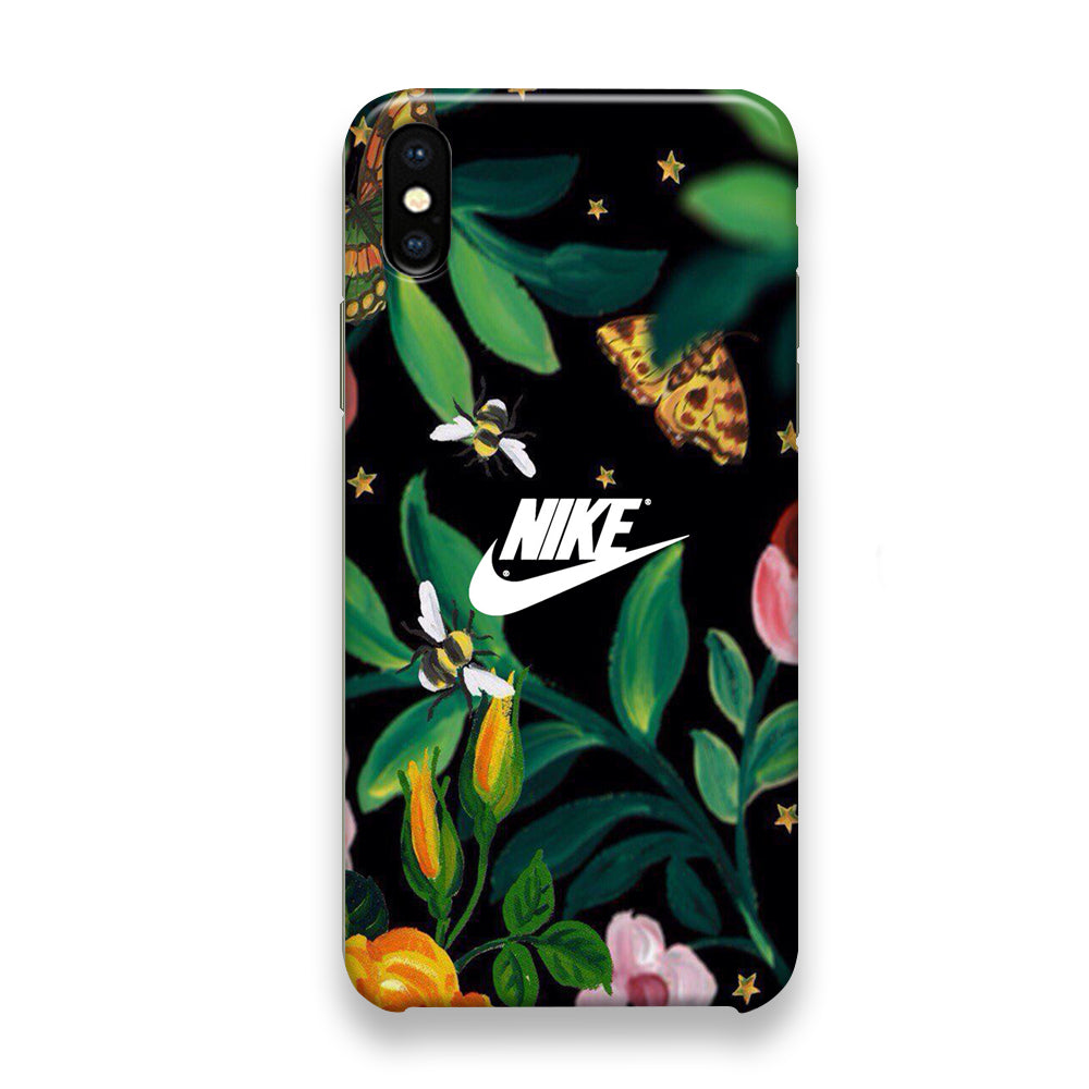 Nike Floral Frame Painting iPhone Xs Max Case