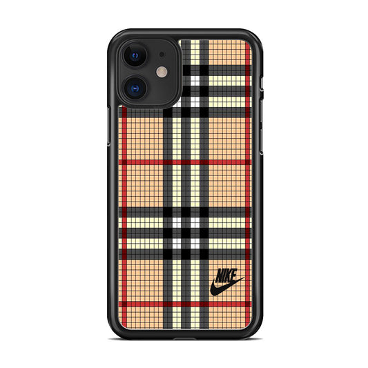 Nike Plaid Brown Motif iPhone 11 Case