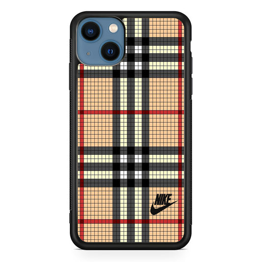 Nike Plaid Brown Motif iPhone 13 Case