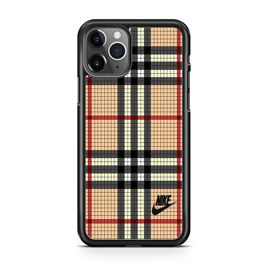 Nike Plaid Brown Motif iPhone 11 Pro Max Case