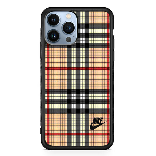 Nike Plaid Brown Motif iPhone 13 Pro Max Case