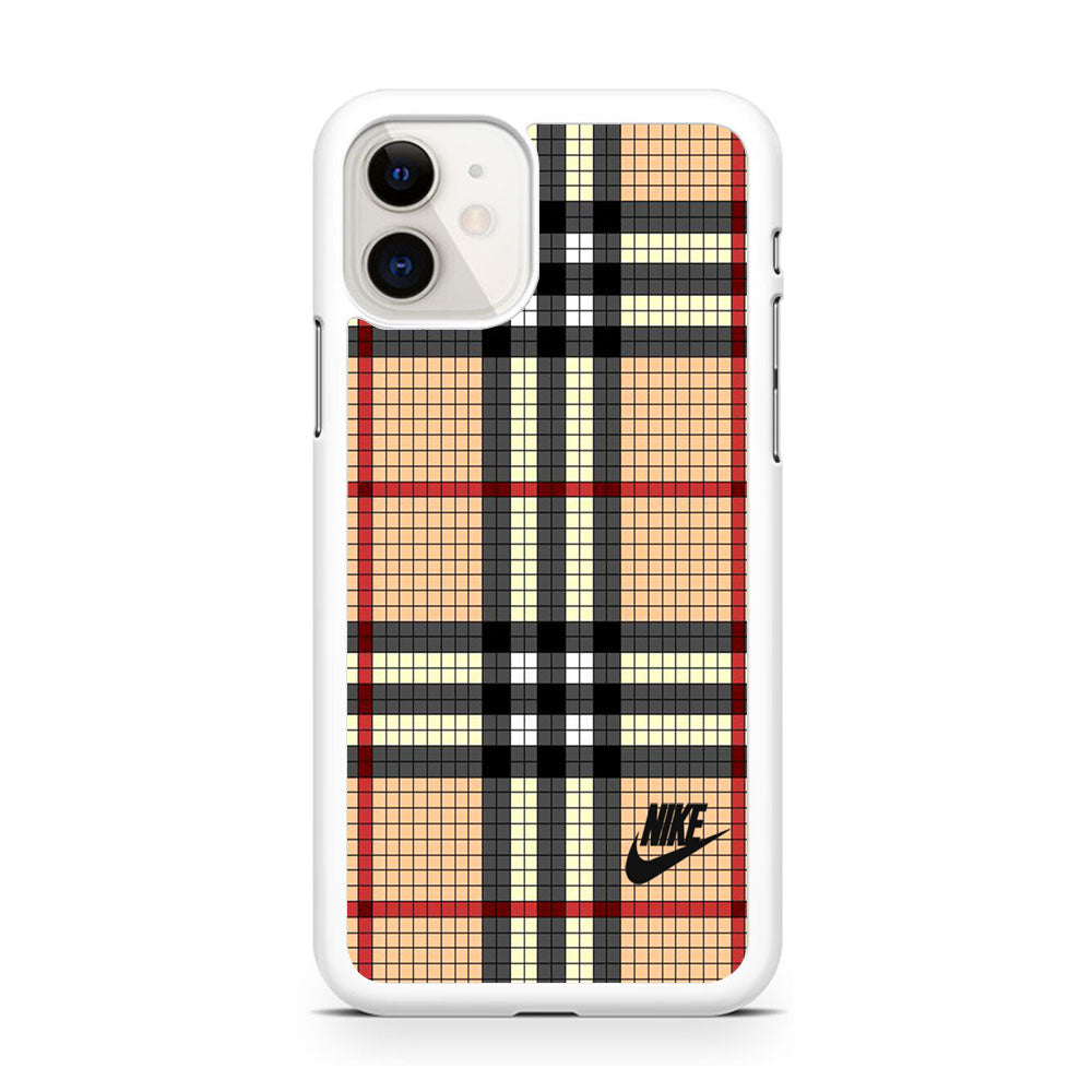 Nike Plaid Brown Motif iPhone 11 Case