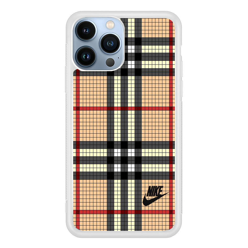 Nike Plaid Brown Motif iPhone 13 Pro Max Case