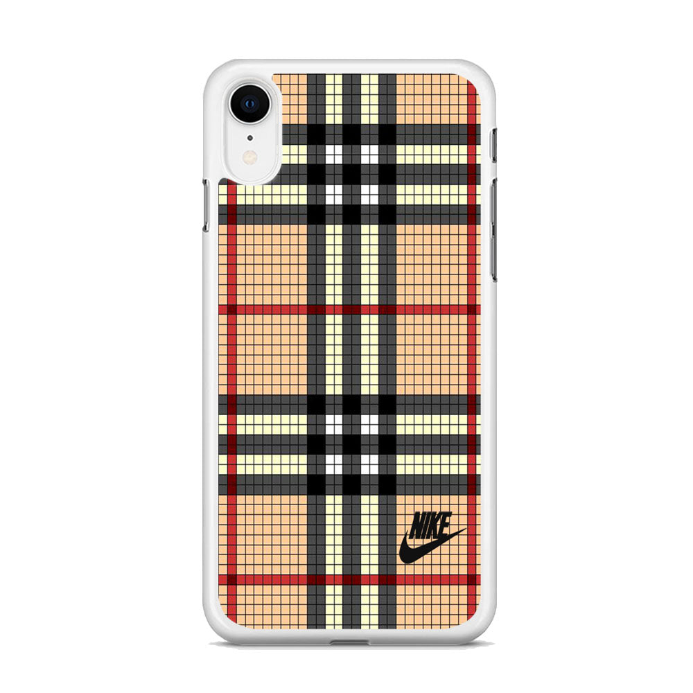 Nike Plaid Brown Motif iPhone XR Case