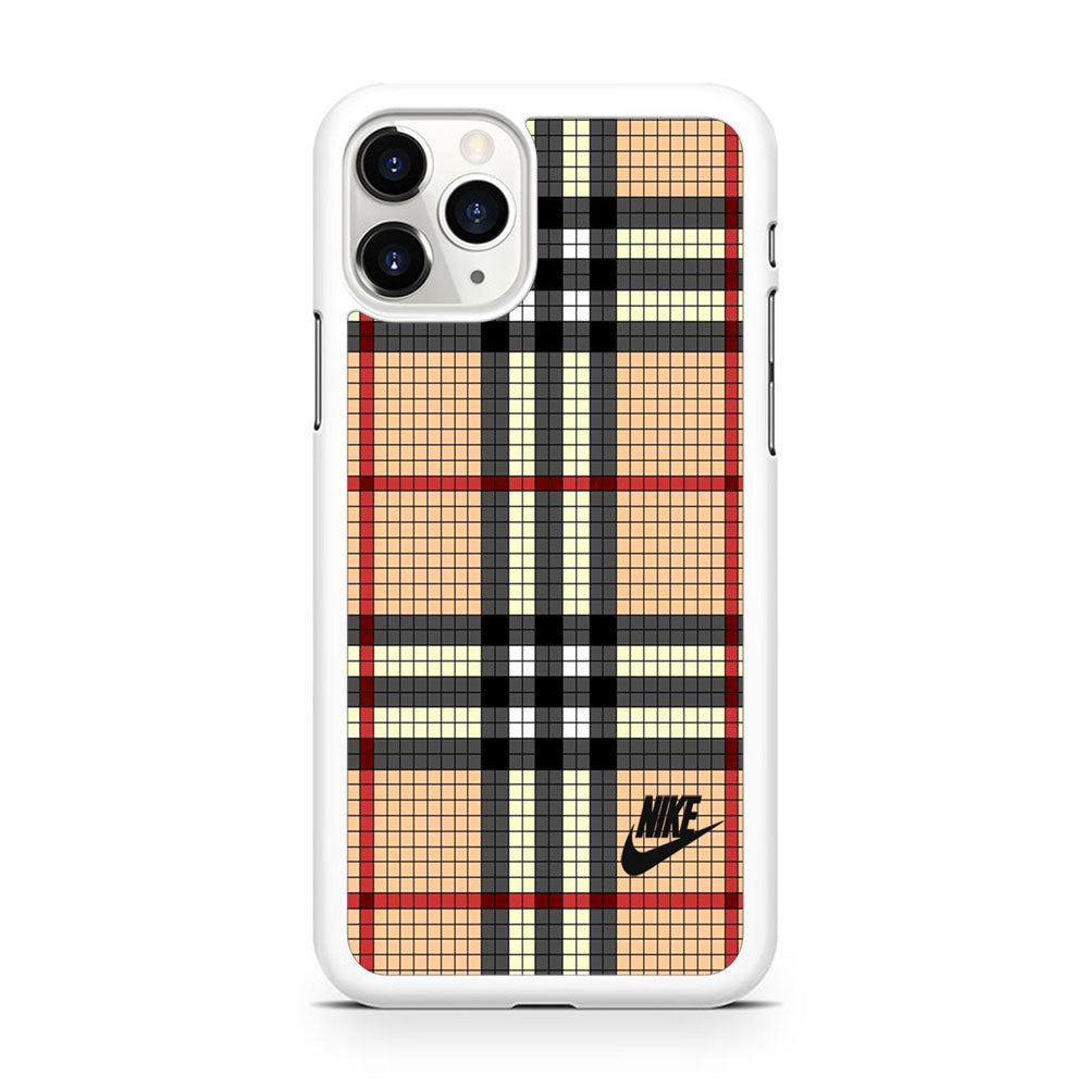 Nike Plaid Brown Motif iPhone 11 Pro Max Case