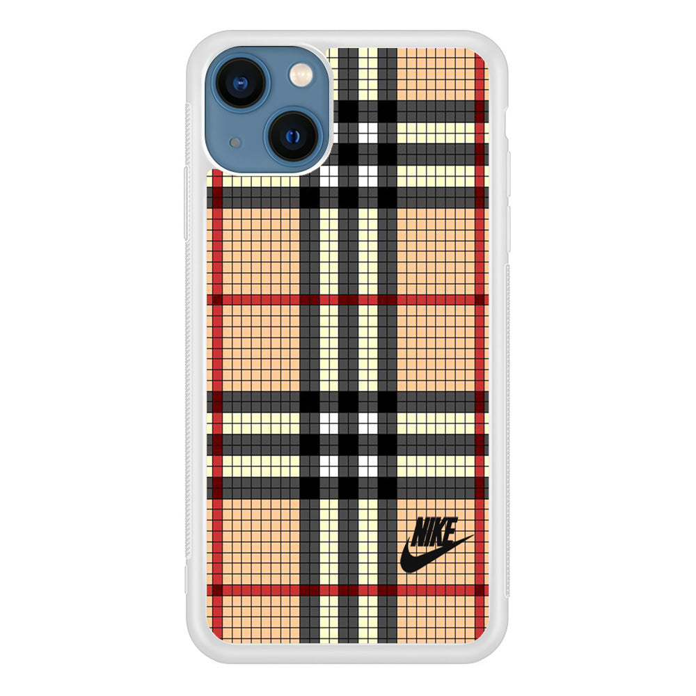 Nike Plaid Brown Motif iPhone 13 Case