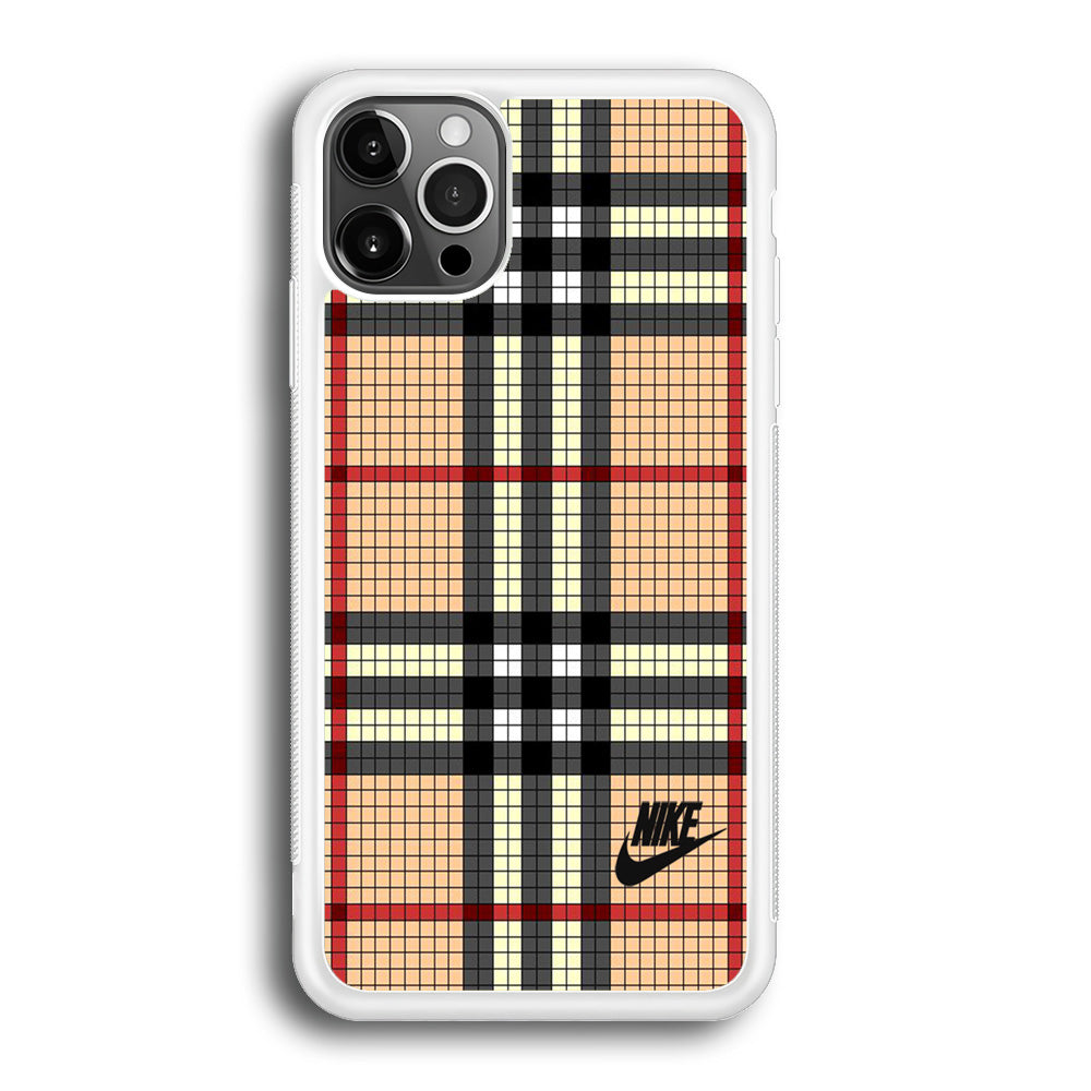 Nike Plaid Brown Motif iPhone 12 Pro Max Case