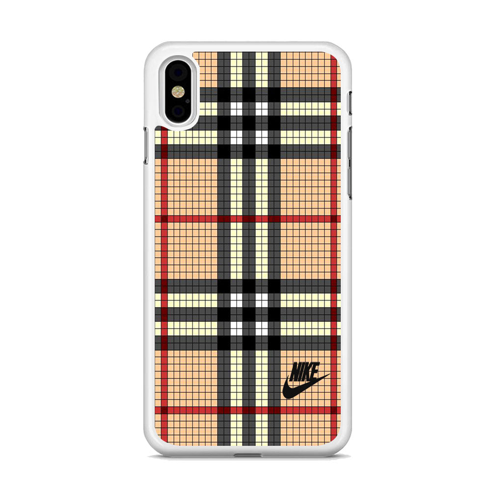 Nike Plaid Brown Motif iPhone X Case