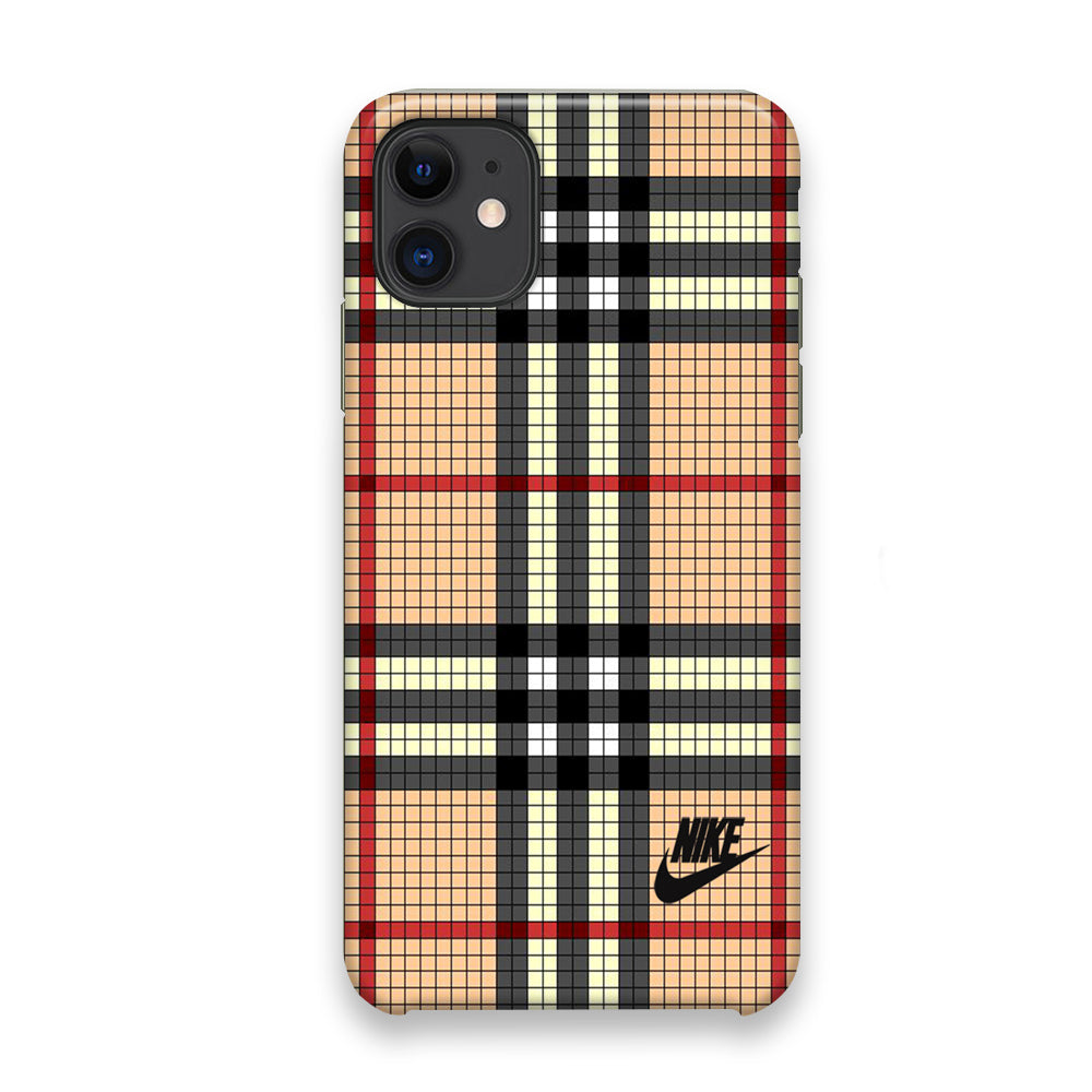 Nike Plaid Brown Motif iPhone 11 Case