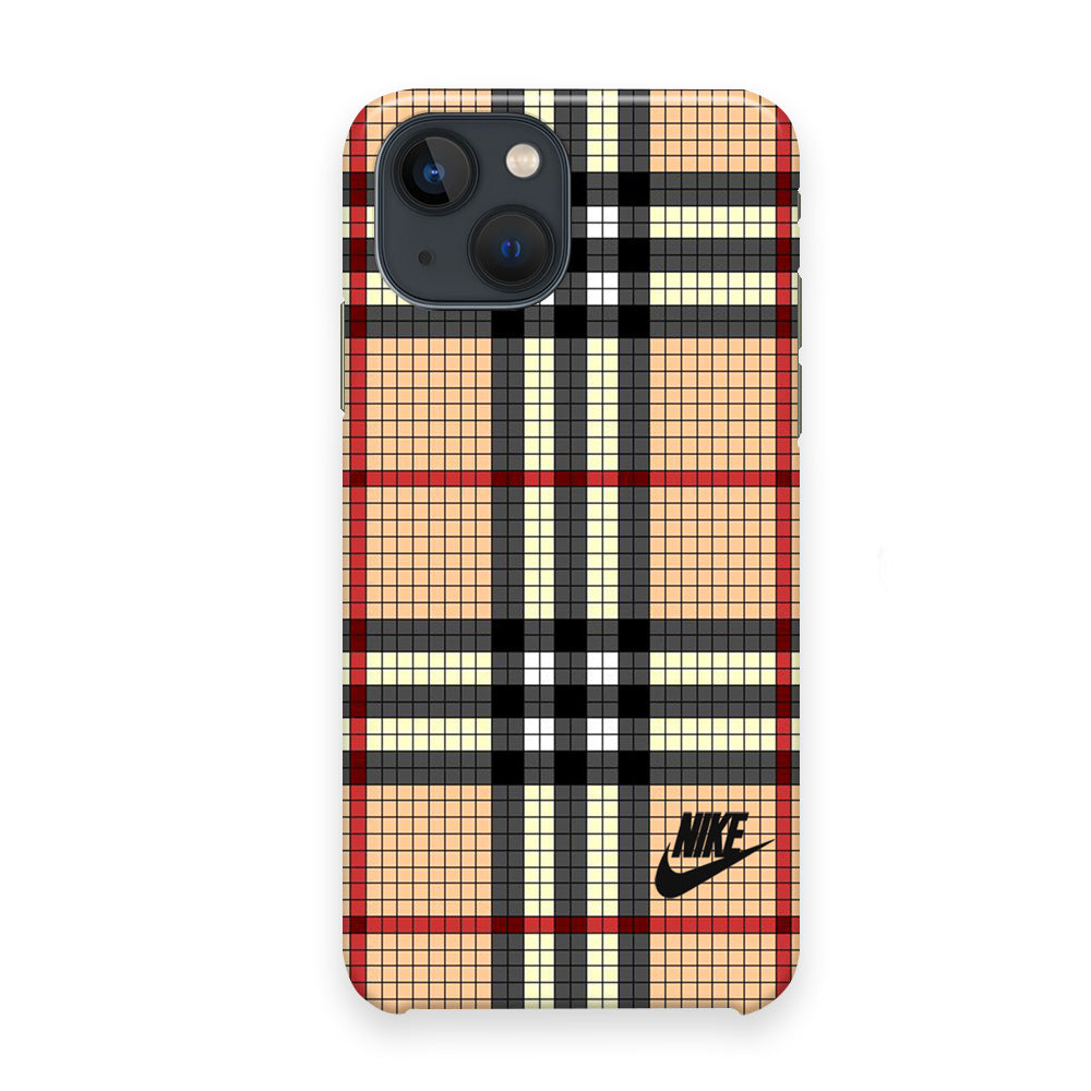 Nike Plaid Brown Motif iPhone 13 Case