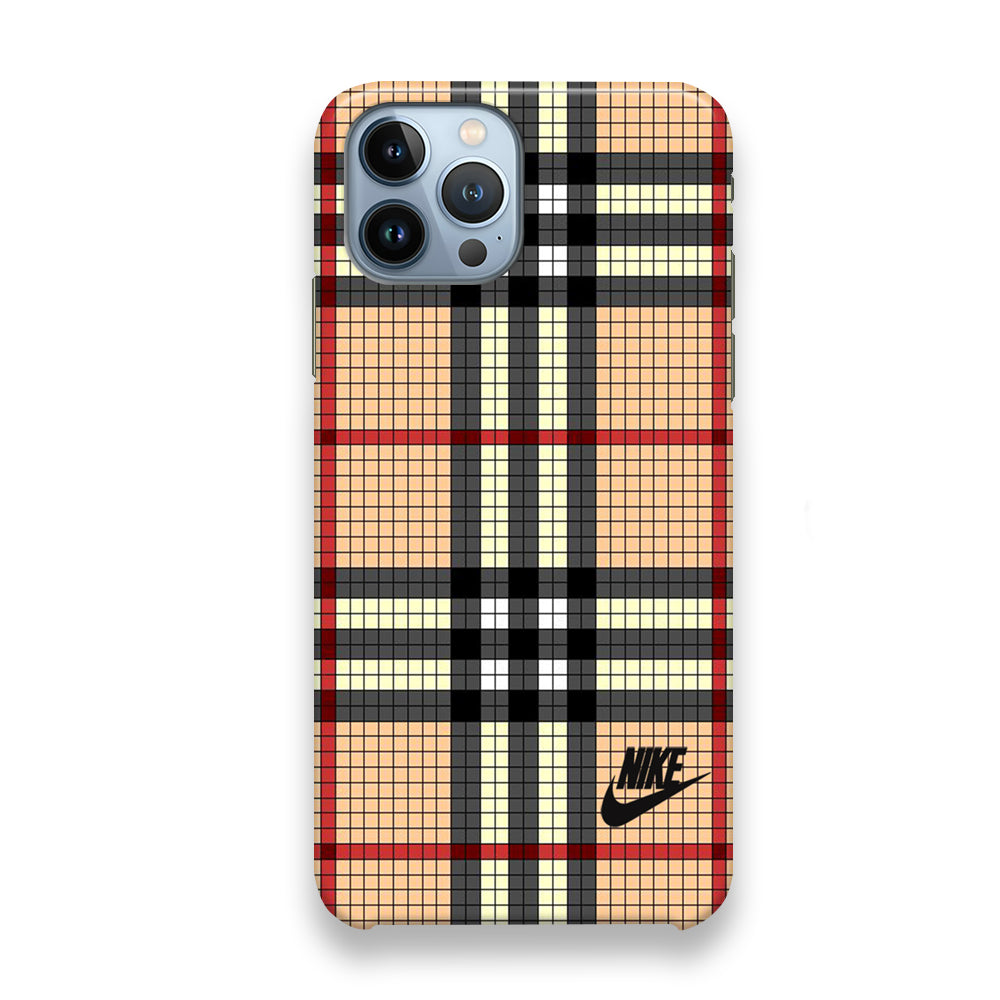 Nike Plaid Brown Motif iPhone 13 Pro Case