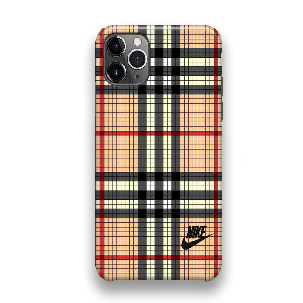 Nike Plaid Brown Motif iPhone 11 Pro Max Case