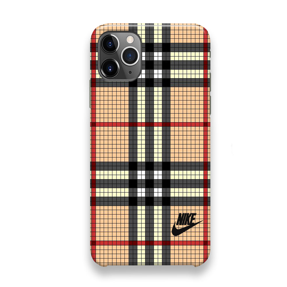 Nike Plaid Brown Motif iPhone 12 Pro Max Case