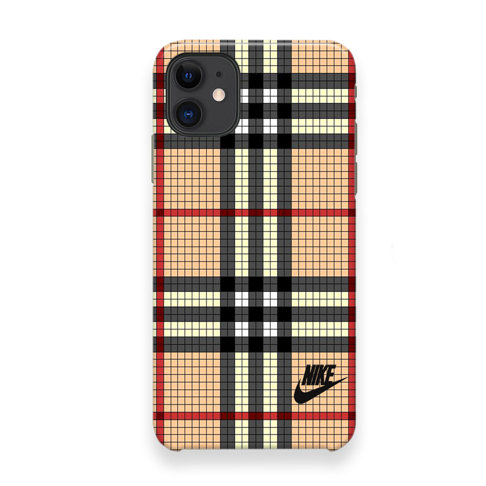 Nike Plaid Brown Motif iPhone 12 Case