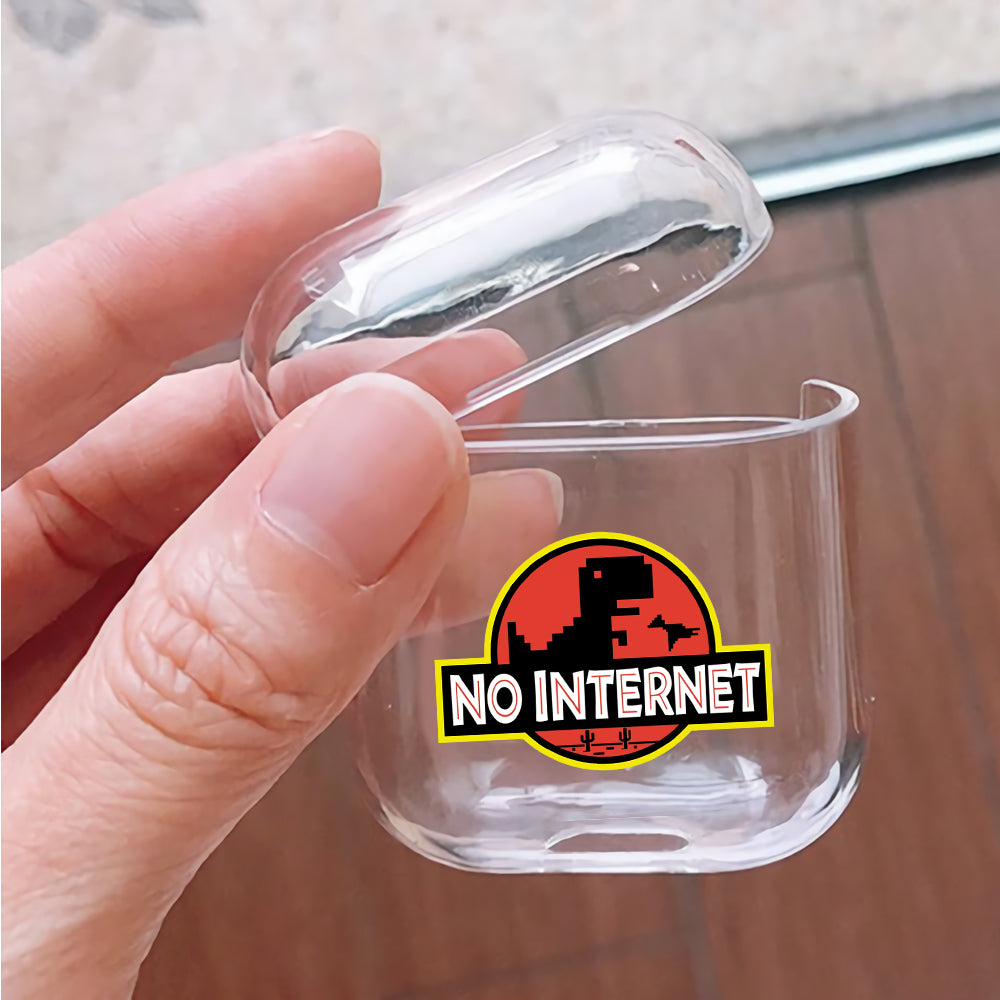 No Internet Hard Plastic Protective Clear Case Cover For Apple Airpods