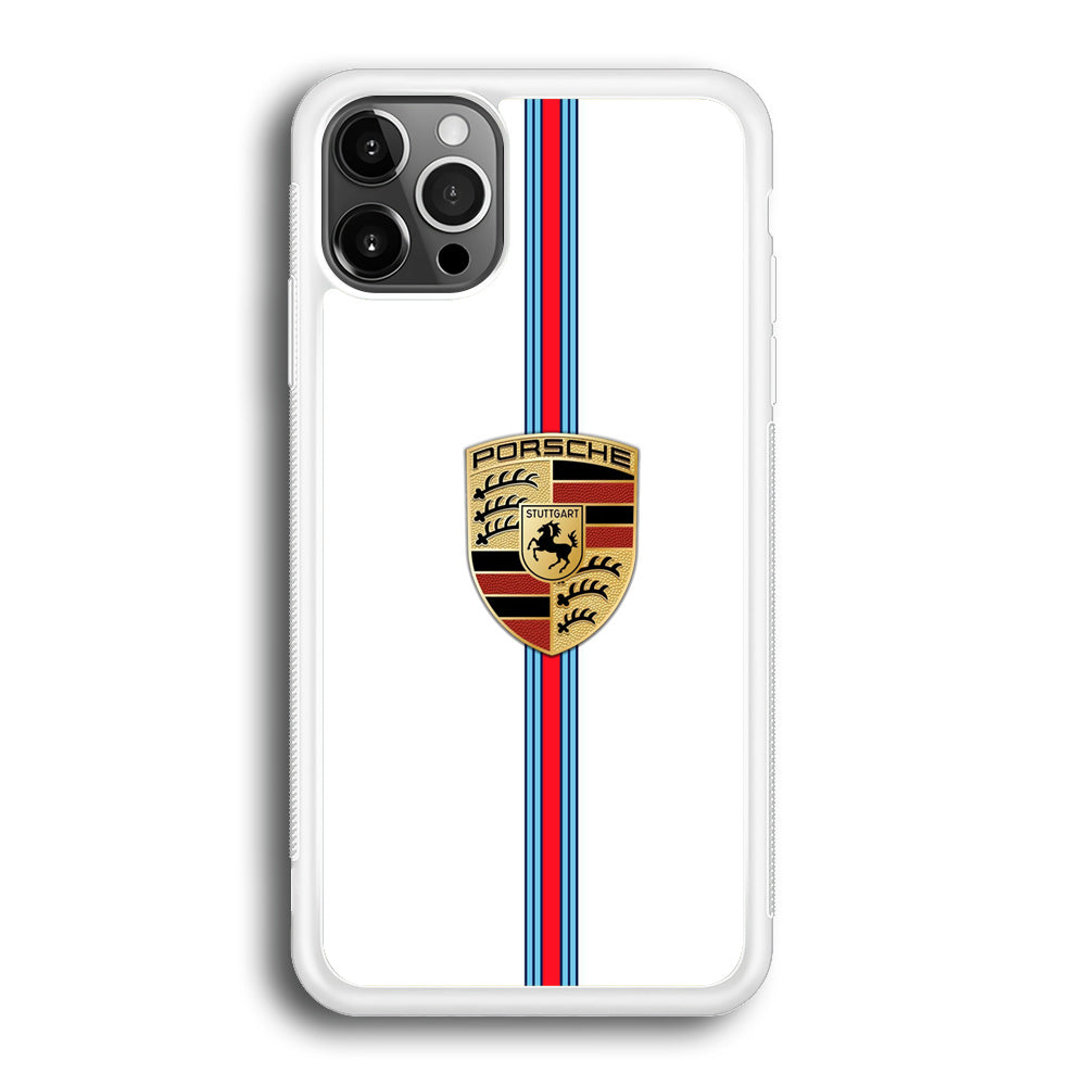 Porsche Logo White iPhone 12 Pro Case