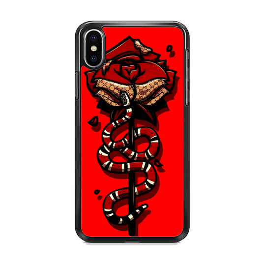 Red Rose Red Snake iPhone Xs Case