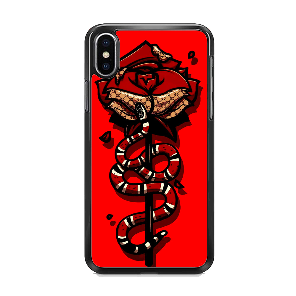 Red Rose Red Snake iPhone X Case