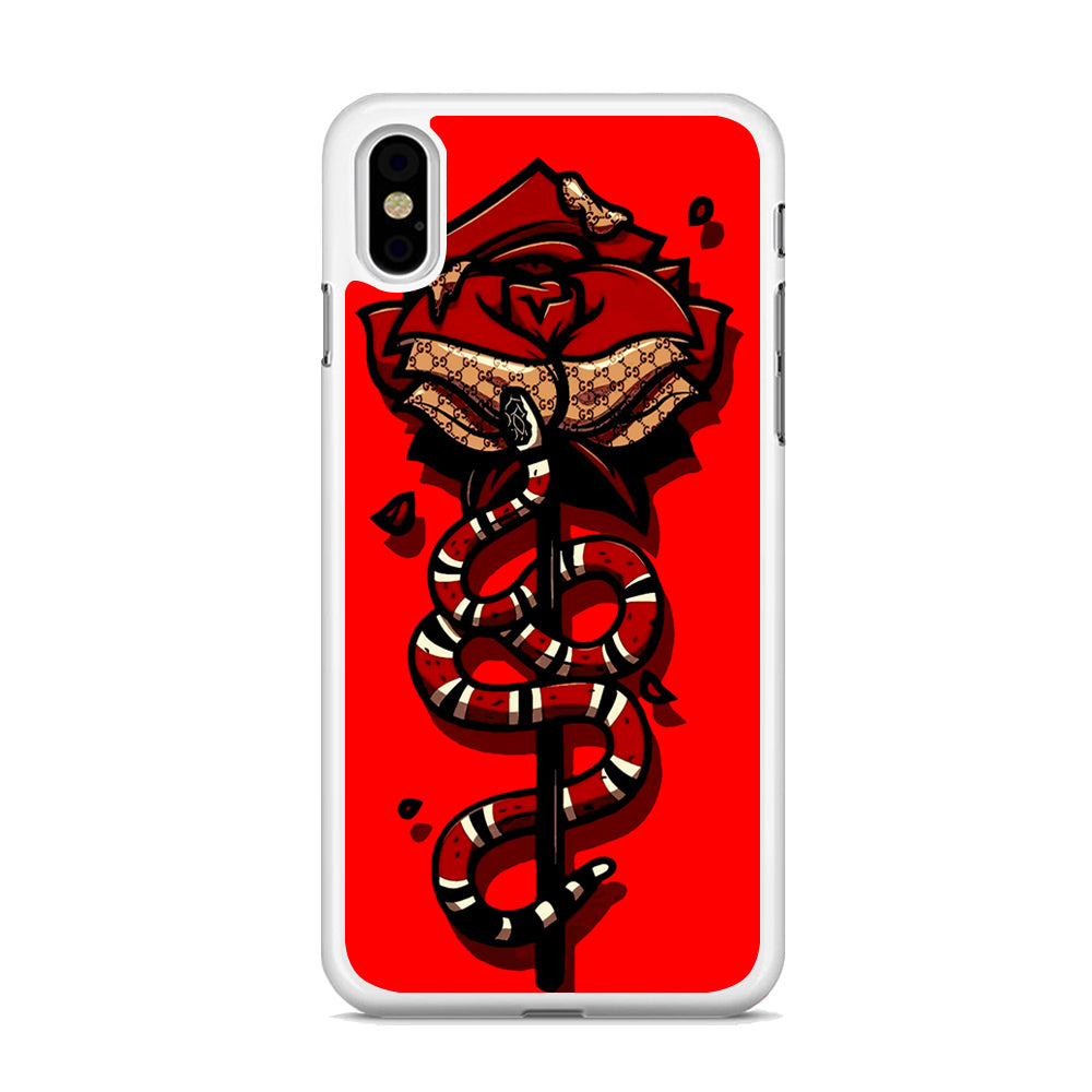 Red Rose Red Snake iPhone X Case