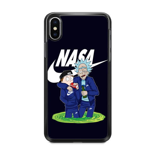 Rick and Morty Nasa Nike Blue iPhone Xs Case