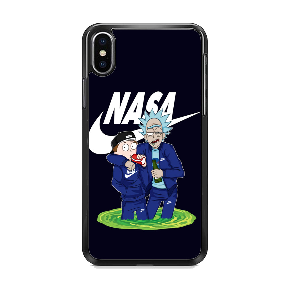 Rick and Morty Nasa Nike Blue iPhone X Case