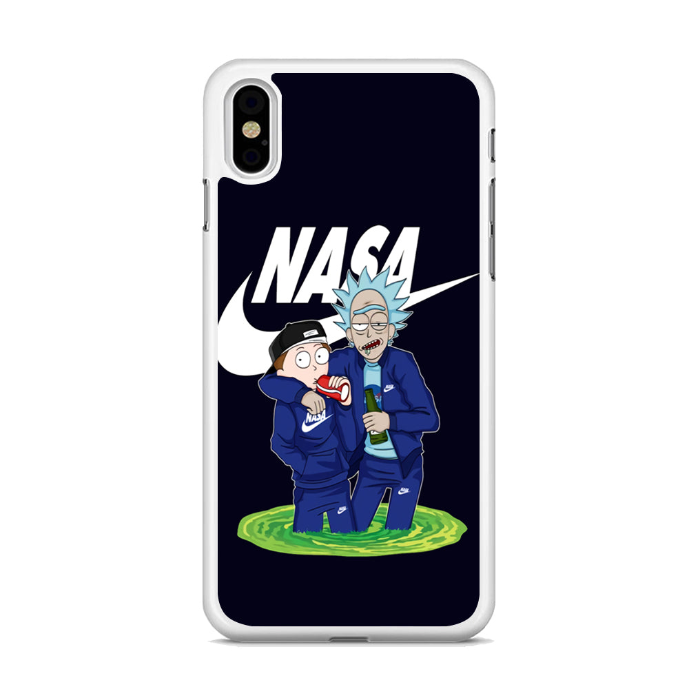 Rick and Morty Nasa Nike Blue iPhone Xs Case