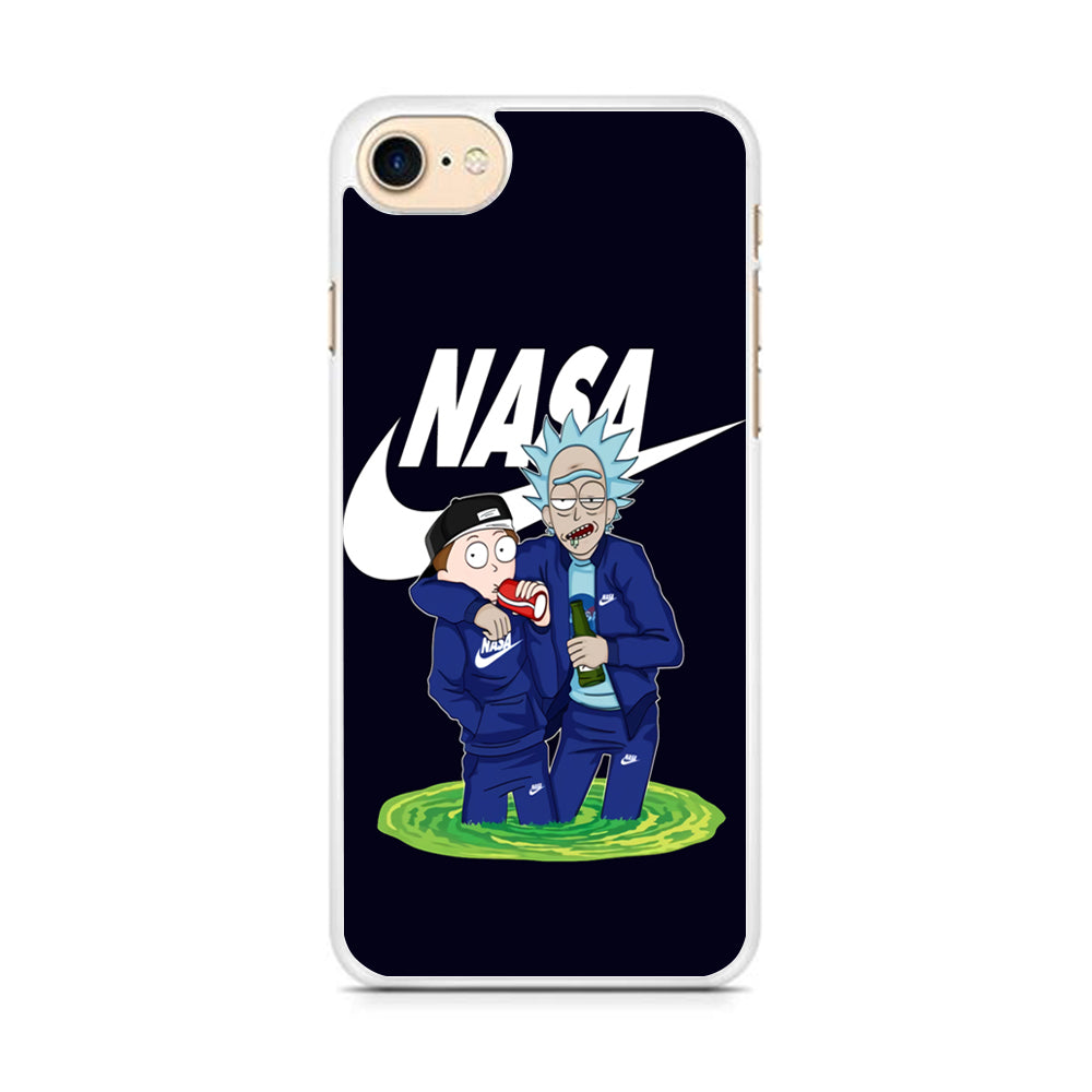 Rick and Morty Nasa Nike Blue  iPhone 8 Case