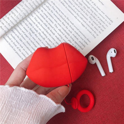 Sexy Red Lips Silicone Protective Case Cover For Apple Airpods