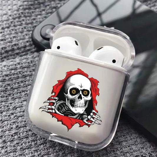 Skull in The Wall Hard Plastic Protective Clear Case Cover For Apple Airpods