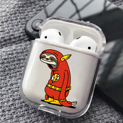 Sloth Flash Hard Plastic Protective Clear Case Cover For Apple Airpods