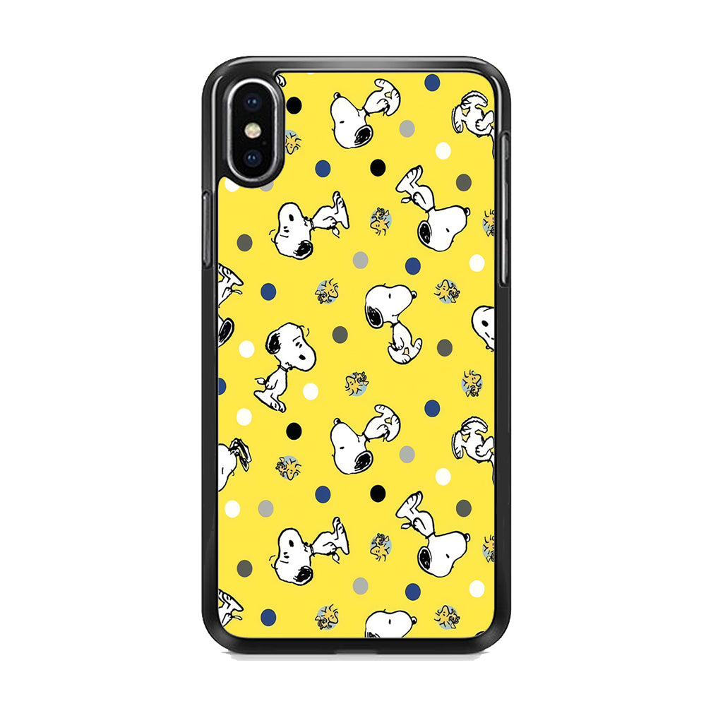 Snoopy and Woodstock Yellow Polka  iPhone Xs Case