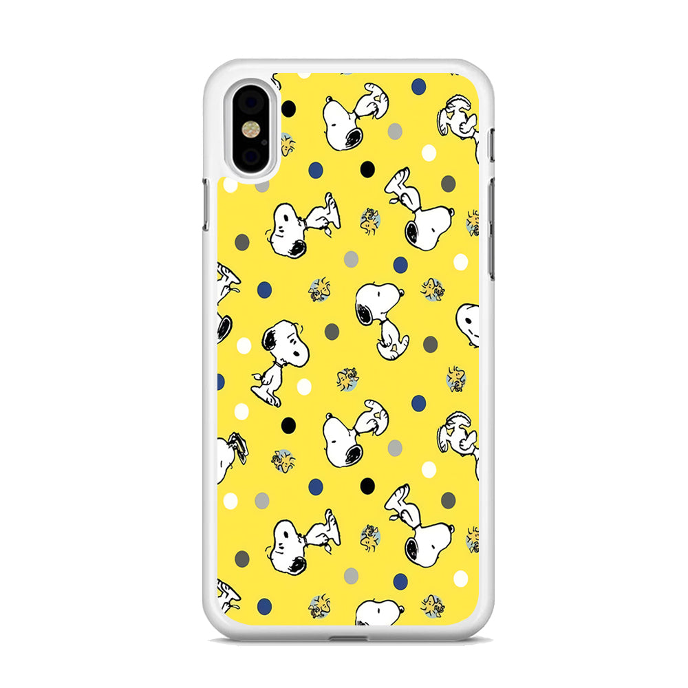 Snoopy and Woodstock Yellow Polka iPhone X Case