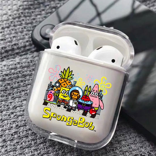 Spogebob Family and Milo Bape Hard Plastic Protective Clear Case Cover For Apple Airpods - Octracase