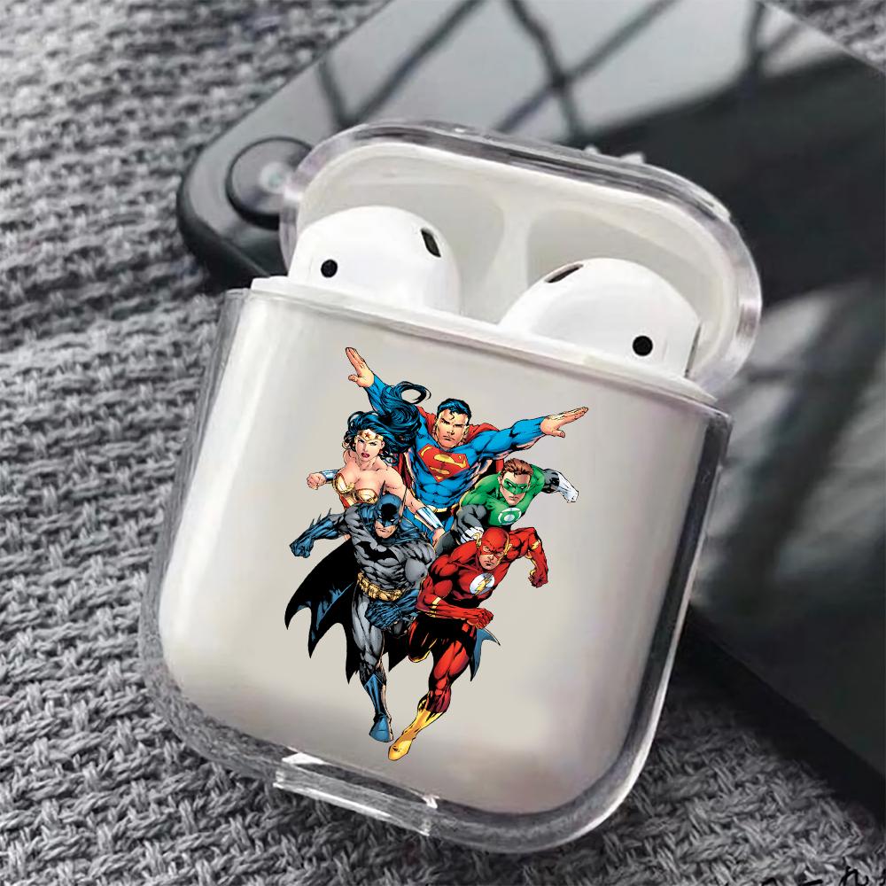 Superhero Comic Hard Plastic Protective Clear Case Cover For Apple Airpods