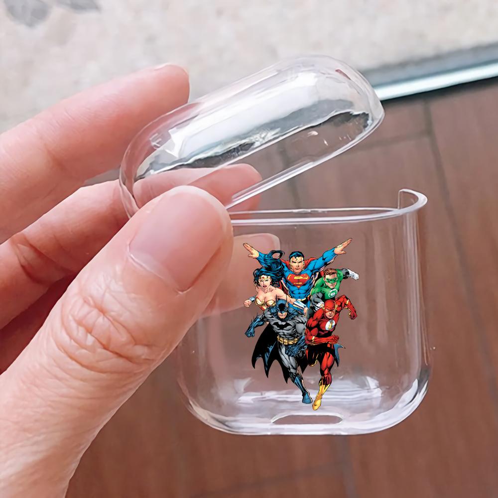 Superhero Comic Hard Plastic Protective Clear Case Cover For Apple Airpods