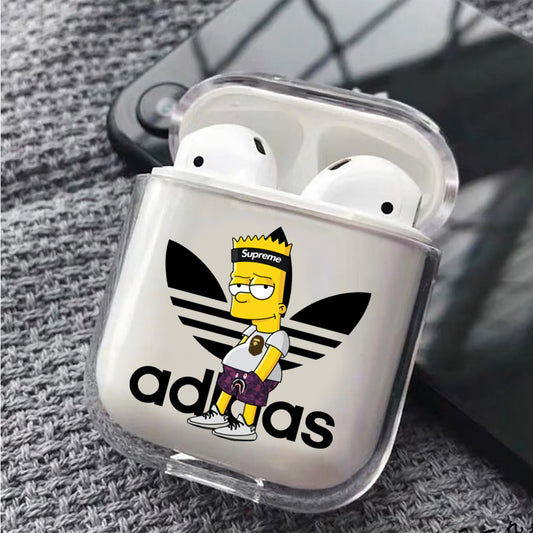 The Simpson Bart Adidas Hard Plastic Protective Clear Case Cover For Apple Airpods - Octracase