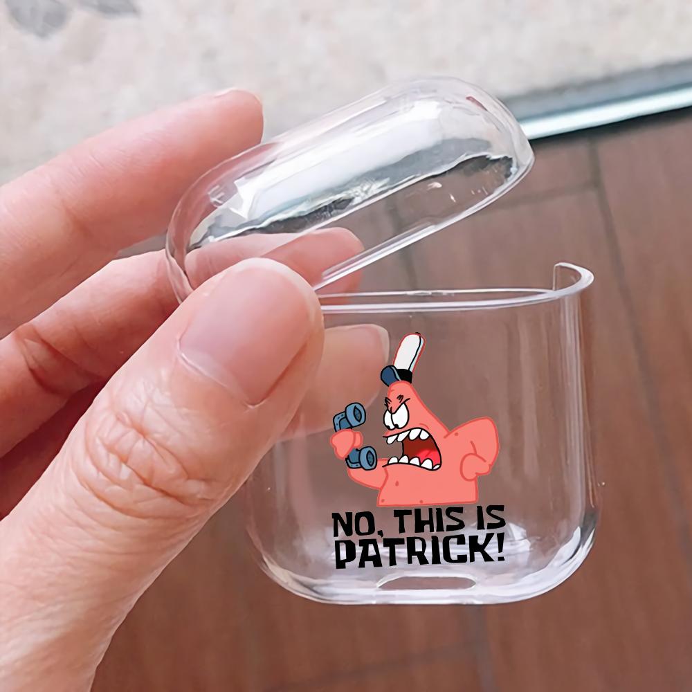 This is Patrick Hard Plastic Protective Clear Case Cover For Apple Airpods