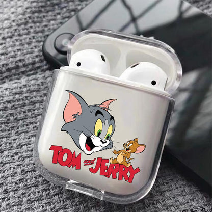 Tom Jerry Cartoon Hard Plastic Protective Clear Case Cover For Apple Airpods