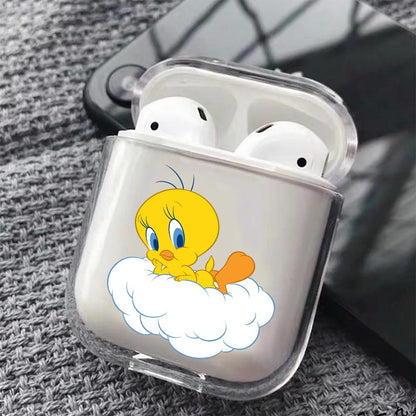 Tweety Cartoon Hard Plastic Protective Clear Case Cover For Apple Airpods