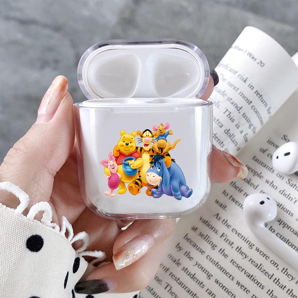 Winnie the Pooh Family Hard Plastic Protective Clear Case Cover For Apple Airpods